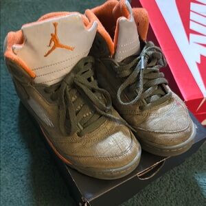 Jordan Green and Orange High-Top Sneakers
